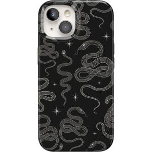 Casely iPhone 15 Case | Sneaky Monkeys | Frida Kahlo Jungle Floral | Compatible with MagSafe | Classic Ultra Thin Design(We’re Ready For It | Black Serpent)
