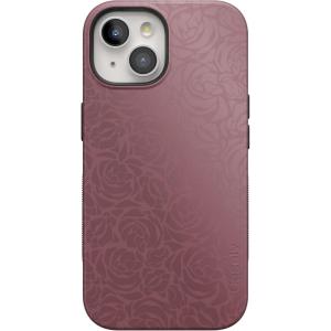 Casely iPhone 15 Case | Twilight Flora | Moody Monochrome | Bold Protective Design | Compatible with MagSafe(Bordeaux Rose | Moody Monochrome)