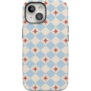 Casely iPhone 15 Case | Twilight Flora | Moody Monochrome | Bold Protective Design | Compatible with MagSafe(Chelsea Checker | Starlight Tiles)