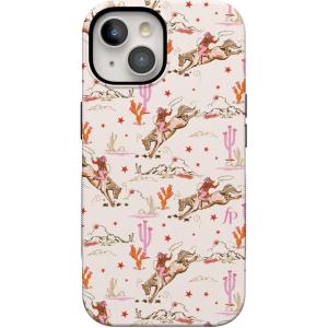 Casely iPhone 15 Case | Twilight Flora | Moody Monochrome | Bold Protective Design | Compatible with MagSafe(Cowgirl Canyon | FashionPass x Casely)