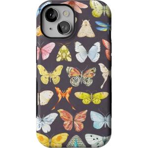 Casely iPhone 15 Case | Twilight Flora | Moody Monochrome | Bold Protective Design | Compatible with MagSafe(Midnight Monarch | Jenna Palek x Casely)