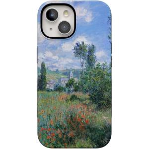 Casely iPhone 15 Case | Twilight Flora | Moody Monochrome | Bold Protective Design | Compatible with MagSafe(Monet’s View | The Met Museum)