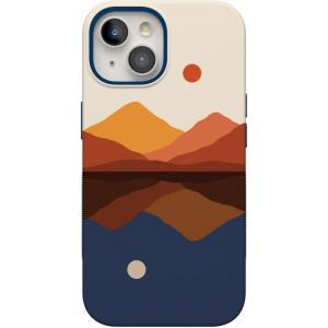 Casely iPhone 15 Case | Twilight Flora | Moody Monochrome | Bold Protective Design | Compatible with MagSafe(Opposites Attract | Day & Night Mountains)