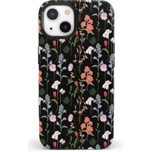 Casely iPhone 15 Case | Twilight Flora | Moody Monochrome | Bold Protective Design | Compatible with MagSafe(Secret Garden | Mixed Floral)