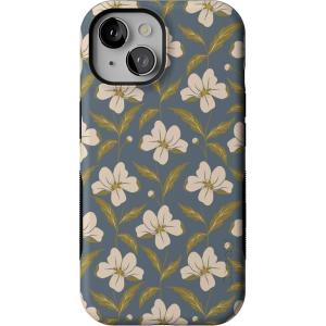 Casely iPhone 15 Case | Twilight Flora | Moody Monochrome | Bold Protective Design | Compatible with MagSafe(The Boyfriend Collection | Lei’d Back)