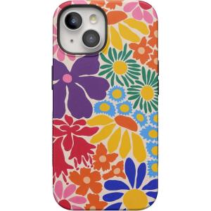 Casely iPhone 15 Plus Case | All The Fun Things | Fun on Weekdays | Bold Protective Design | Compatible with MagSafe(Flower Patch | Multi-Color Floral)