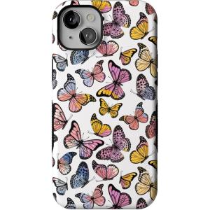 Casely iPhone 15 Plus Case | All The Fun Things | Fun on Weekdays | Bold Protective Design | Compatible with MagSafe(Free Spirit | Rainbow Butterfly)