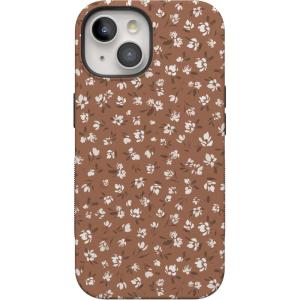 Casely iPhone 15 Plus Case | All The Fun Things | Fun on Weekdays | Bold Protective Design | Compatible with MagSafe(Mocha Meadow | Tiny Flowers)