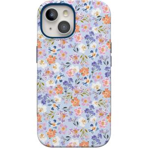 Casely iPhone 15 Plus Case | All The Fun Things | Fun on Weekdays | Bold Protective Design | Compatible with MagSafe(Poppy Meadows | Pastel Floral)