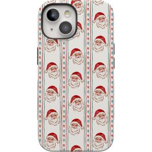 Casely iPhone 15 Plus Case | Jolly St. Nick | Retro Claus | Bold Protective Design | MagSafe Compatible Design