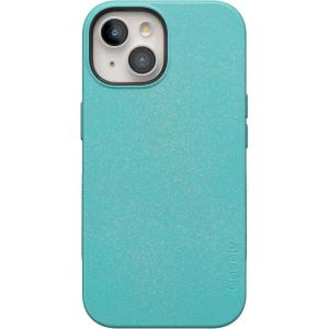Casely iPhone 15 Plus Case | Navy Floral | Full Bloom | Bold Protective Design | Compatible with MagSafe(Aquamarine | Ocean Blue Shimmer Glitter)