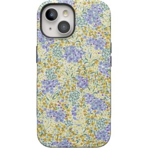 Casely iPhone 15 Plus Case | Navy Floral | Full Bloom | Bold Protective Design | Compatible with MagSafe(Dream Garden | Cottagecore Case)