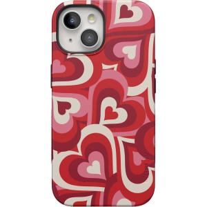 Casely iPhone 15 Plus Case | Navy Floral | Full Bloom | Bold Protective Design | Compatible with MagSafe(Love Song Remix | Ombre Hearts)