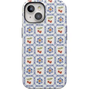 Casely iPhone 15 Plus Case | Navy Floral | Full Bloom | Bold Protective Design | Compatible with MagSafe(Palermo | Dippin’ Daisy’s Italian Coast)