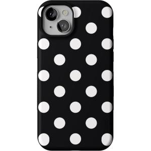 Casely iPhone 15 Plus Case | Navy Floral | Full Bloom | Bold Protective Design | Compatible with MagSafe(Polka Dots | High Contrast)
