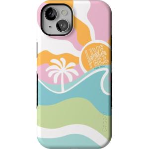 Casely iPhone 15 Plus Case | Navy Floral | Full Bloom | Bold Protective Design | Compatible with MagSafe(Pura Vida | Tropical Dreams)