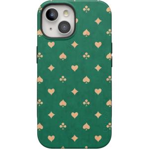 Casely iPhone 15 Plus Case | Navy Floral | Full Bloom | Bold Protective Design | Compatible with MagSafe(Royal Flush | French Deck)