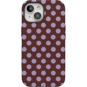 Casely iPhone 15 Plus Case | Navy Floral | Full Bloom | Bold Protective Design | Compatible with MagSafe(Spotted in SoHo | Burgundy Polka Dot)