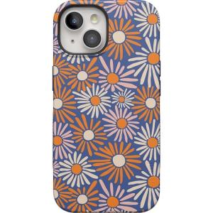 Casely iPhone 15 Plus Case | Navy Floral | Full Bloom | Bold Protective Design | Compatible with MagSafe(Spring Forward | Daisy Floral)