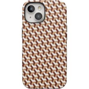 Casely iPhone 15 Plus Case | Navy Floral | Full Bloom | Bold Protective Design | Compatible with MagSafe(Step It Up | Abstract Geo)