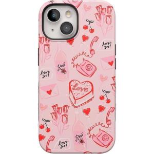 Casely iPhone 15 Plus Case | Navy Floral | Full Bloom | Bold Protective Design | Compatible with MagSafe(That’s Amore | Valentine’s)