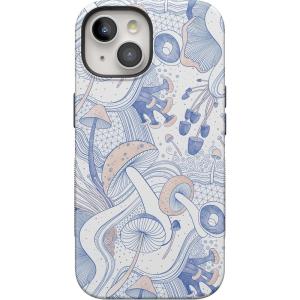 Casely iPhone 15 Plus Case | Navy Floral | Full Bloom | Bold Protective Design | Compatible with MagSafe(The Fun Guy | Enchanted Forest Mushroom)