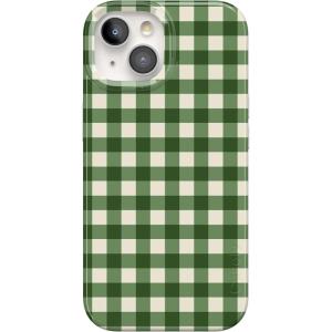 Casely iPhone 15 Plus Case | Vines of Love | Floral Heart | Compatible with MagSafe | Classic Ultra Thin Design(Checked Twice | Green Plaid)