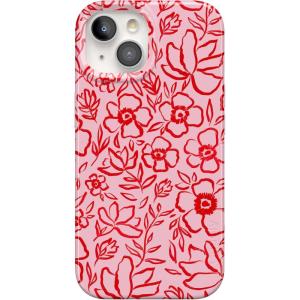 Casely iPhone 15 Plus Case | Waves & Rays | Sunshine | Compatible with MagSafe | Classic Ultra Thin Design(Blush Garden | Floral Doodle)