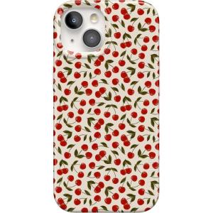 Casely iPhone 15 Plus Case | Waves & Rays | Sunshine | Compatible with MagSafe | Classic Ultra Thin Design(Cherry on Top | Red Cherries)
