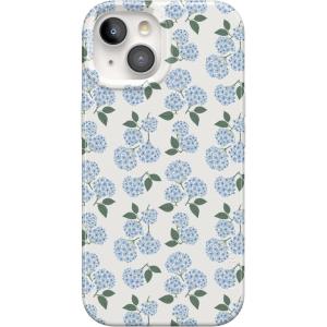 Casely iPhone 15 Plus Case | Waves & Rays | Sunshine | Compatible with MagSafe | Classic Ultra Thin Design(Nantucket Cottage | Blue Hydrangea)