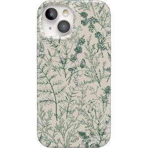Casely iPhone 15 Plus Case | Waves & Rays | Sunshine | Compatible with MagSafe | Classic Ultra Thin Design(Sage Garden | Green Floral Case)