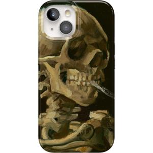Casely iPhone 15 Plus Case | Waves & Rays | Sunshine | Compatible with MagSafe | Classic Ultra Thin Design(Van Gogh | Skull of a Skeleton with Burning Cig)