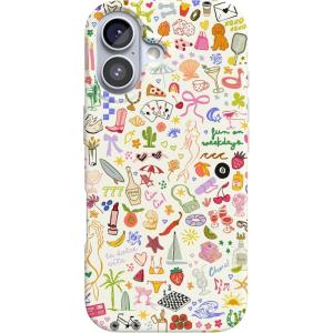 Casely iPhone 17 Case | Full Bloom | Navy Floral | Compatible with MagSafe | Classic Ultra Thin Design(All the Fun Things | Fun on Weekdays)