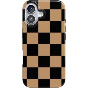 Casely iPhone 17 Case | Full Bloom | Navy Floral | Compatible with MagSafe | Classic Ultra Thin Design(Fit Check | Black & Brown Checkerboard)