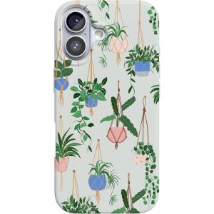 Casely iPhone 17 Case | Full Bloom | Navy Floral | Compatible with MagSafe | Classic Ultra Thin Design(Hanging Around | Potted Plants Floral)