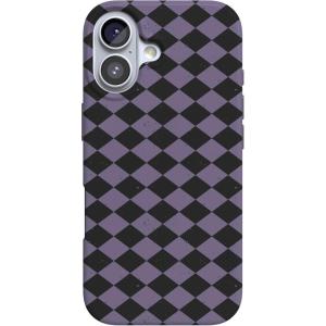 Casely iPhone 17 Case | Full Bloom | Navy Floral | Compatible with MagSafe | Classic Ultra Thin Design(Harlequin Midnight Diamond | Black and Purple)