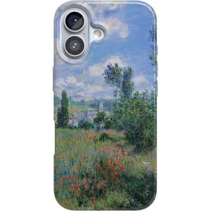 Casely iPhone 17 Case | Full Bloom | Navy Floral | Compatible with MagSafe | Classic Ultra Thin Design(Monet’s View | The Met Museum)