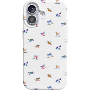 Casely iPhone 17 Case | Full Bloom | Navy Floral | Compatible with MagSafe | Classic Ultra Thin Design(Powder Pups | Dog Sled)