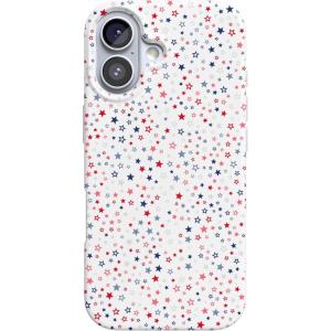 Casely iPhone 17 Case | Full Bloom | Navy Floral | Compatible with MagSafe | Classic Ultra Thin Design(Seeing Stars | Red  White & Blue)