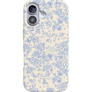 Casely iPhone 17 Case | Moody Monochrome | Bordeaux Rose | Compatible with MagSafe | Classic Ultra Thin Design(Cupid’s Canvas | Periwinkle Floral)