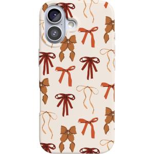 Casely iPhone 17 Case | Moody Monochrome | Bordeaux Rose | Compatible with MagSafe | Classic Ultra Thin Design(Fall Girlie | Pumpkin Spice Bows)