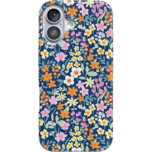 Casely iPhone 17 Case | Moody Monochrome | Bordeaux Rose | Compatible with MagSafe | Classic Ultra Thin Design(Full Bloom | Navy Floral)