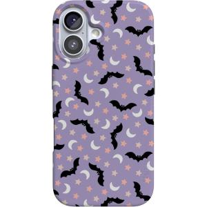 Casely iPhone 17 Case | Moody Monochrome | Bordeaux Rose | Compatible with MagSafe | Classic Ultra Thin Design(Midnight Flight | Celestial Bats)