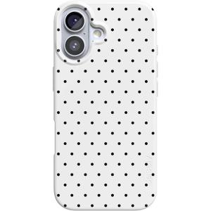 Casely iPhone 17 Case | Moody Monochrome | Bordeaux Rose | Compatible with MagSafe | Classic Ultra Thin Design(On the Dot | White Polka Dot)