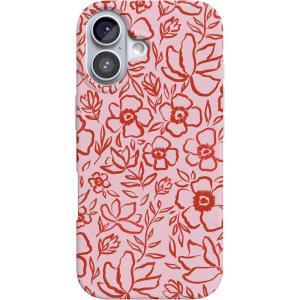 Casely iPhone 17 Case | Powder Pups | Dog Sled | Compatible with MagSafe | Classic Ultra Thin Design(Blush Garden | Floral Doodle)