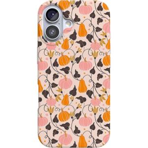 Casely iPhone 17 Case | Powder Pups | Dog Sled | Compatible with MagSafe | Classic Ultra Thin Design(Pumpkin Princess | Harvest Vines)