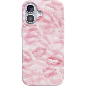 Casely iPhone 17 Case | Powder Pups | Dog Sled | Compatible with MagSafe | Classic Ultra Thin Design(Sealed with a Kiss | Pink Lipstick)