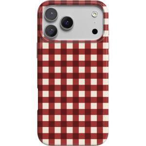 Casely iPhone 17 Pro Case | Chalet All Day | Winter Village | Compatible with MagSafe | Classic Ultra Thin Design(Checked Twice | Red Plaid)