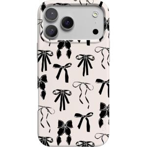 Casely iPhone 17 Pro Case | Chalet All Day | Winter Village | Compatible with MagSafe | Classic Ultra Thin Design(Goth Girlie | Black Bows)