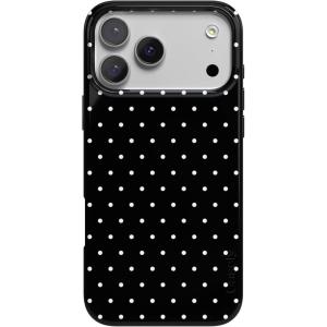 Casely iPhone 17 Pro Case | Chalet All Day | Winter Village | Compatible with MagSafe | Classic Ultra Thin Design(On the Dot | Black Polka Dot)